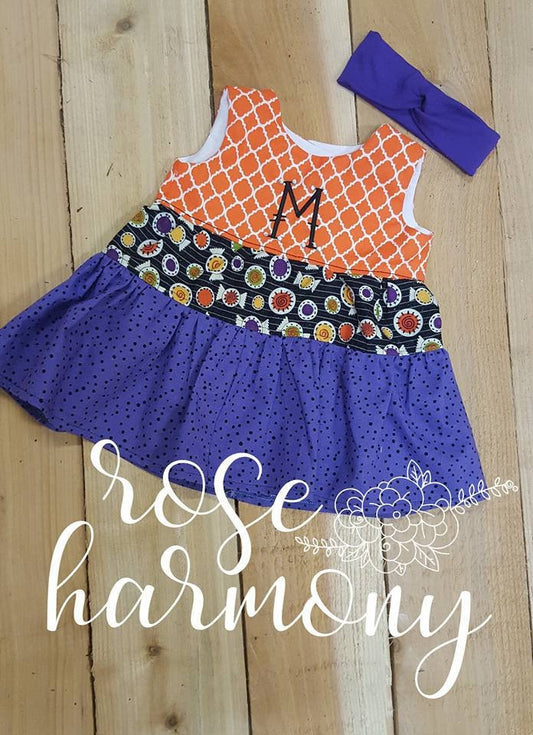 Halloween Ruffle Dress, Halloween Girl Outfit, Holiday Outfit,