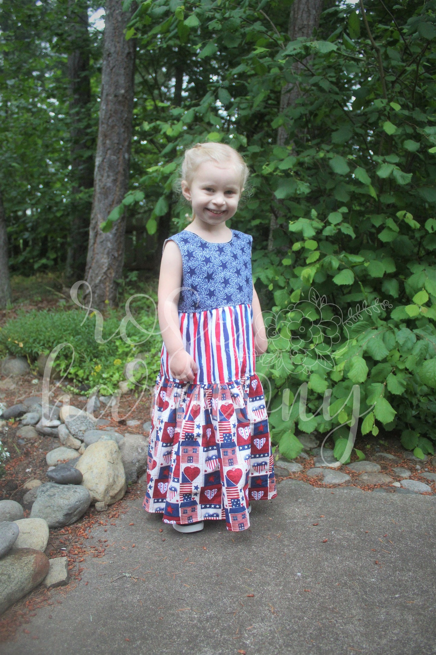 Red White Blue Americana Tiered Summer Dress for Girl, Girl Party Dress, Toddler Summer Dress, Tiered Dress, Twirl Dress, Fourth of July