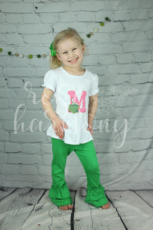 St. Patrick's Day, Outfit, Toddler Girl Outfit, Ruffle Pants, Shamrock 12month - 10 yrs