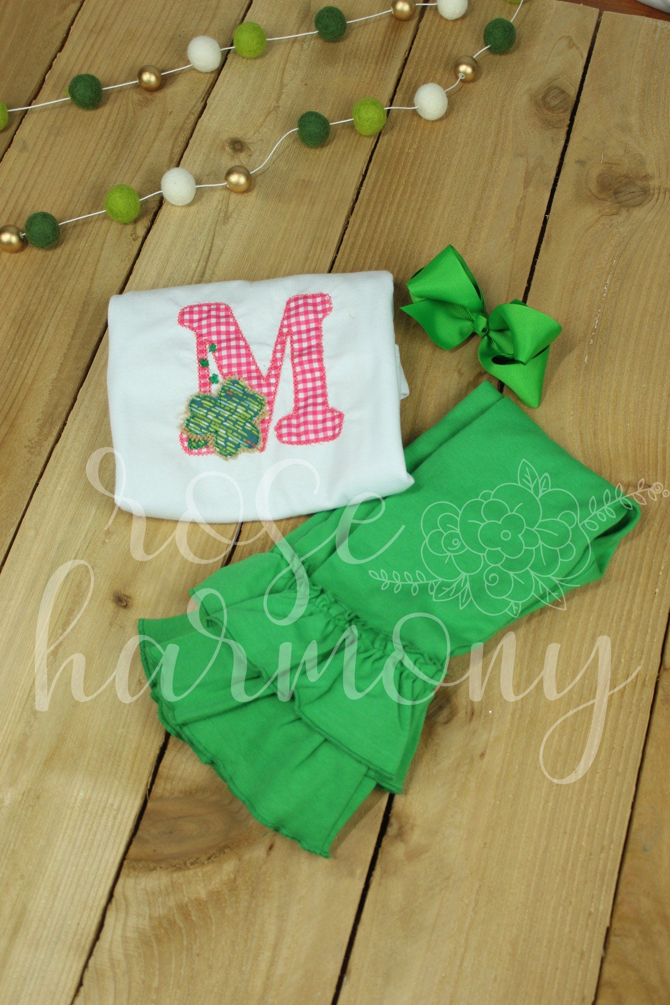 St. Patrick's Day, Outfit, Toddler Girl Outfit, Ruffle Pants, Shamrock 12month - 10 yrs