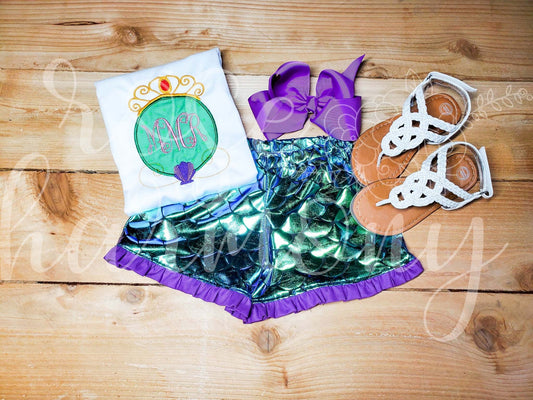 Mermaid Princess Monogram Clothing Set