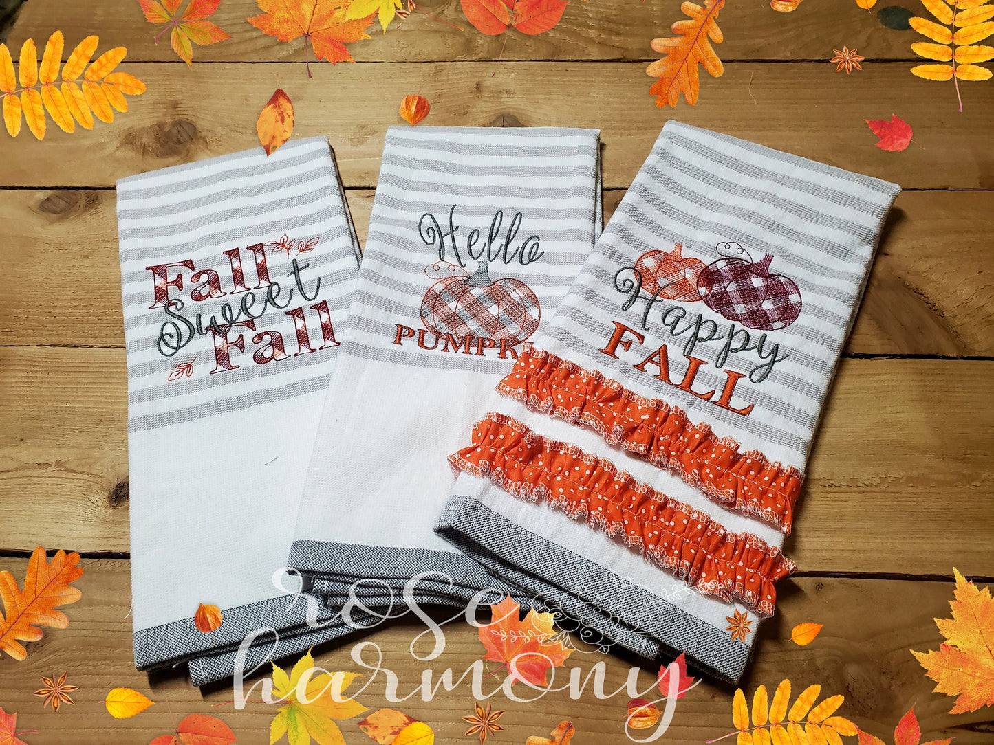 Fall Dish Towels, Happy Fall, Hello Pumpkin, Fall Sweet Fall, Thanksgiving Dish Towel, Gift