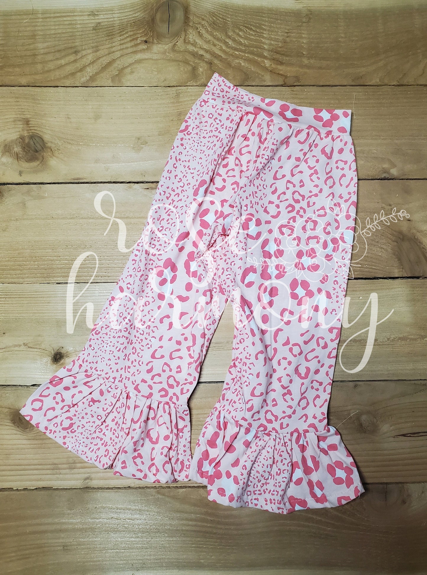 Girl Ruffle Pants, Pink Leopard/ Cheetah , 6 month - 14 year, Toddler, Birthday