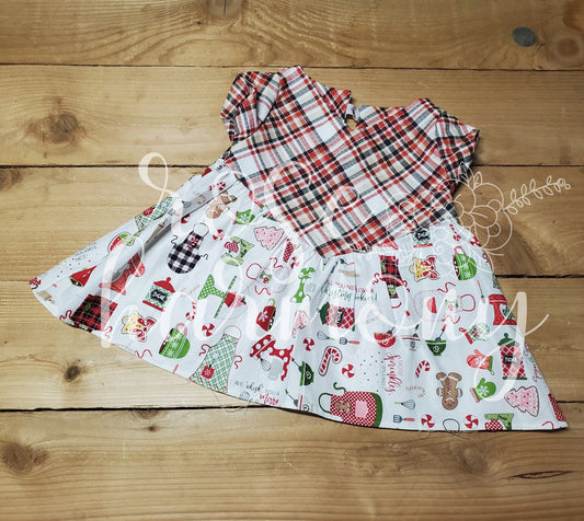 Christmas Baking Blouse, 3 month - 10 year, Gingerbread, Plaid, Goofy, Baking Day Top, Toddler Disney, Boho Top, Birthday Top