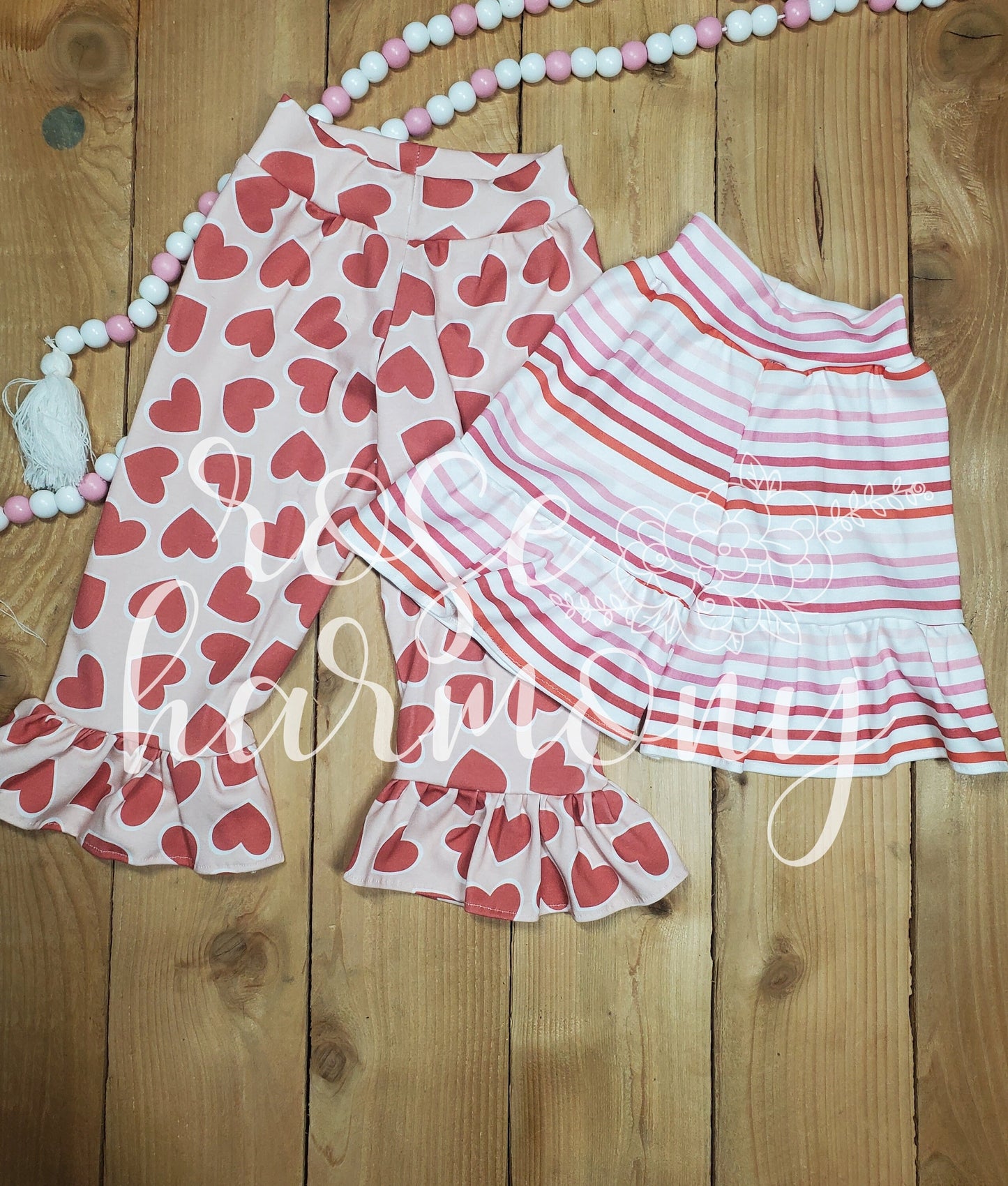 Girl Red Heart Ruffle Pants, Valentine's Day, 6 month - 14 year, Valentines Party, Toddler, Party