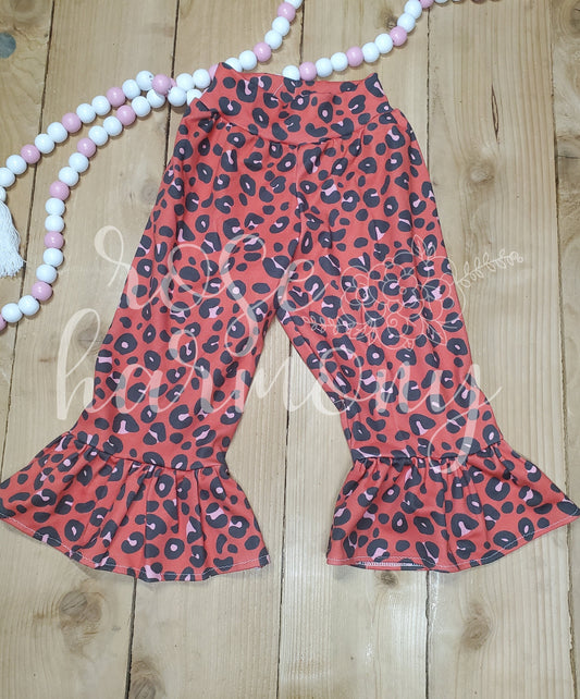 Girl Red Cheetah Ruffle Pants, Leopard, Valentine's Day, 6 month - 14 year, Valentines Party, Toddler, Party