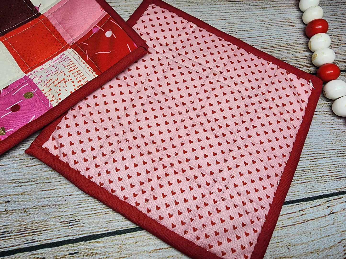 Valentines Pot Holder, Ready to Ship, Hot Pads, House Warming Gift