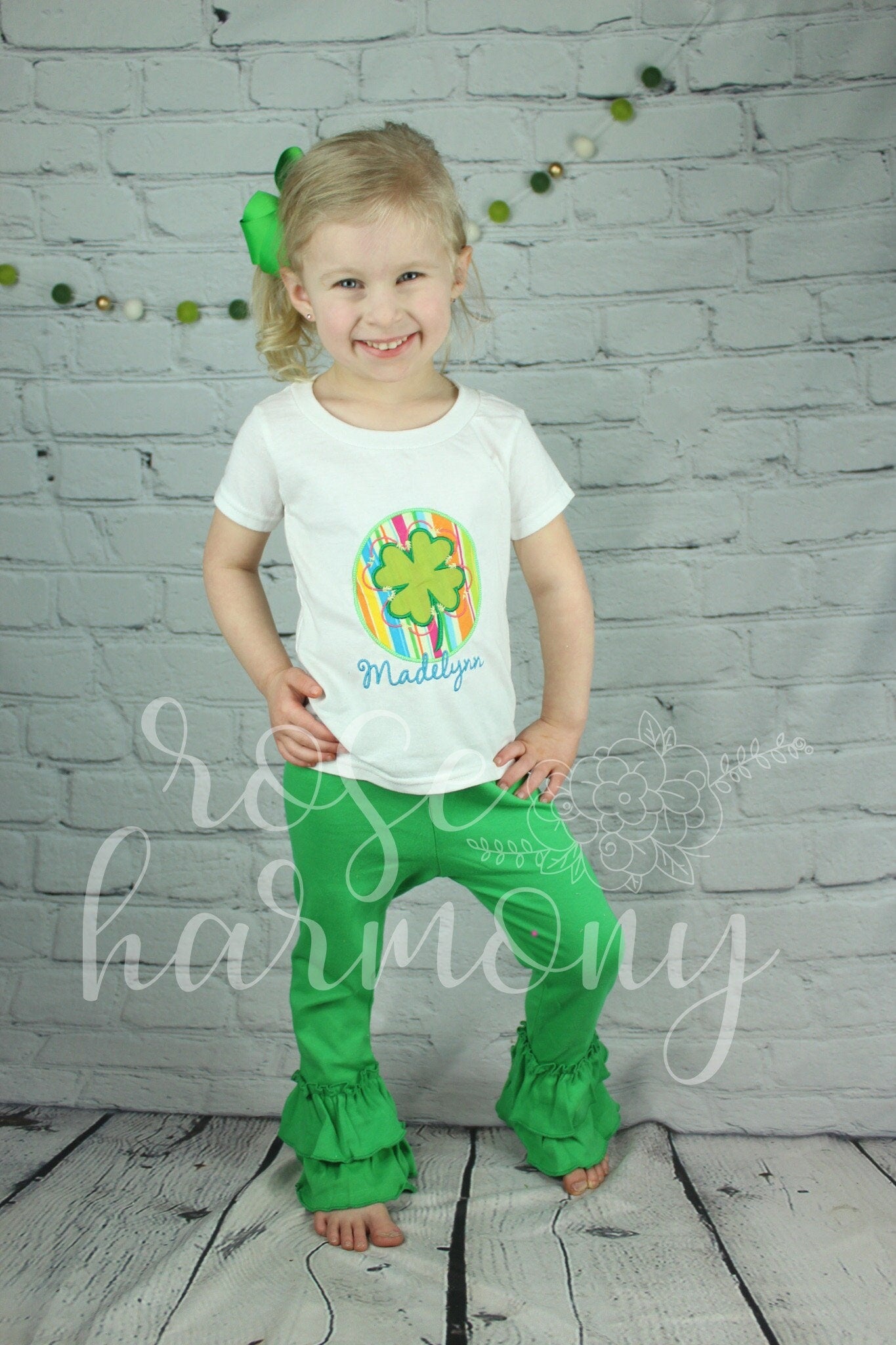 St. Patrick's Day, Outfit, Toddler Girl Outfit, Ruffle Pants, Shamrock